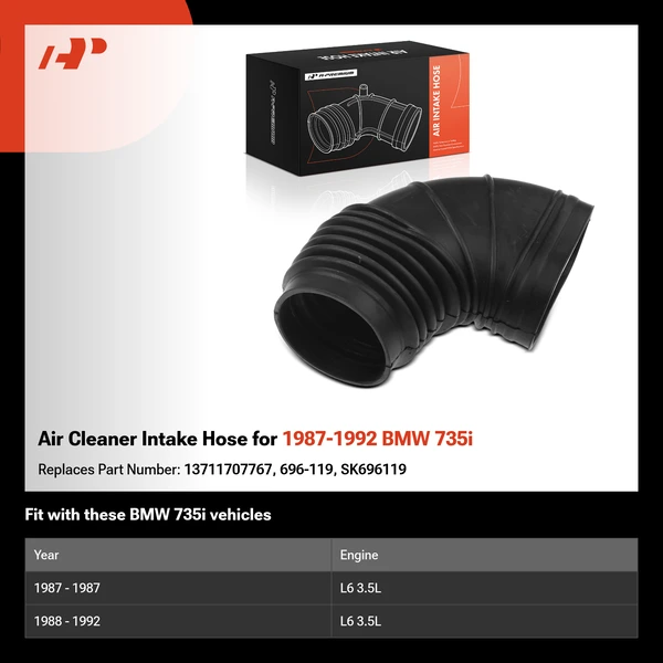 Air Cleaner Intake Hose for 1987-1992 BMW 735i