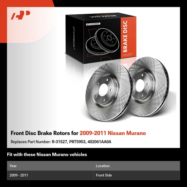Front Disc Brake Rotors for 2009-2011 Nissan Murano