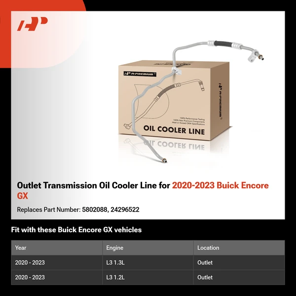Outlet Transmission Oil Cooler Line for 2020-2023 Buick Encore GX