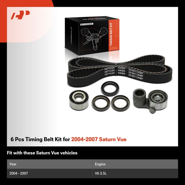 6 Pcs Timing Belt Kit for 2004-2007 Saturn Vue