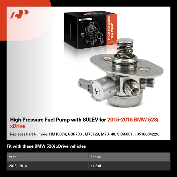 High Pressure Fuel Pump with SULEV for 2015-2016 BMW 528i xDrive