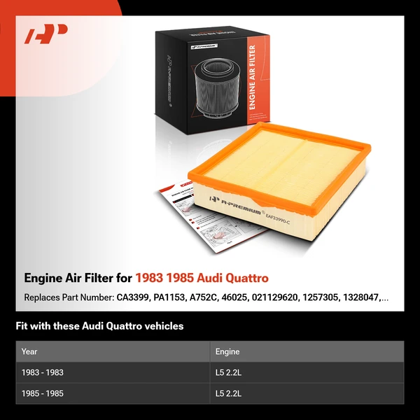 Engine Air Filter for 1983 1985 Audi Quattro