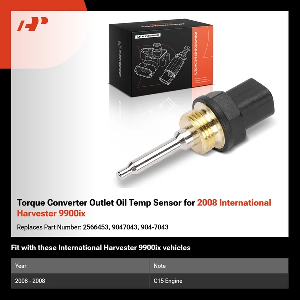Torque Converter Outlet Oil Temp Sensor for 2008 International Harvester 9900ix
