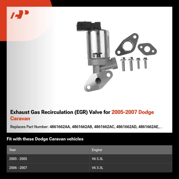 Exhaust Gas Recirculation (EGR) Valve for 2005-2007 Dodge Caravan