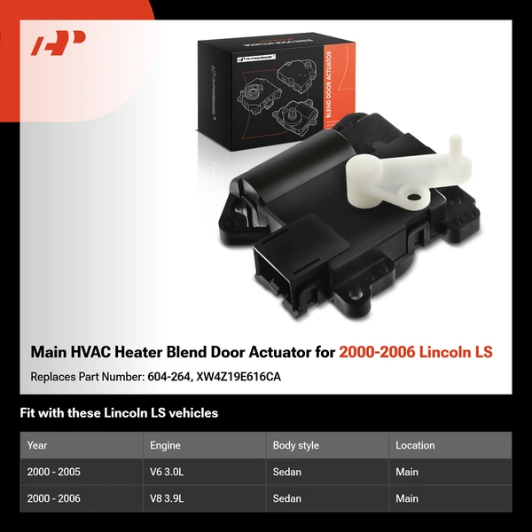 Main HVAC Heater Blend Door Actuator for 2000-2006 Lincoln LS