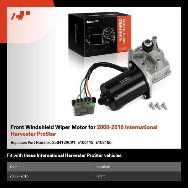 Front Windshield Wiper Motor for 2008-2016 International Harvester ProStar