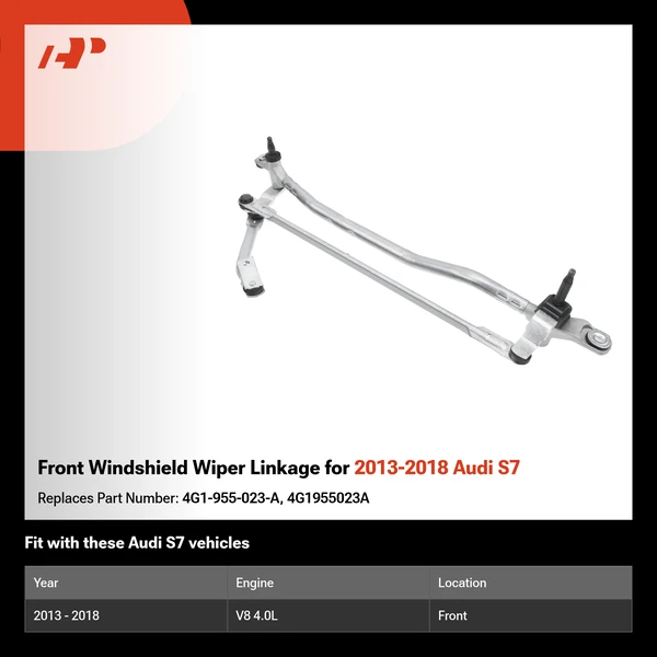Front Windshield Wiper Linkage for 2013-2018 Audi S7