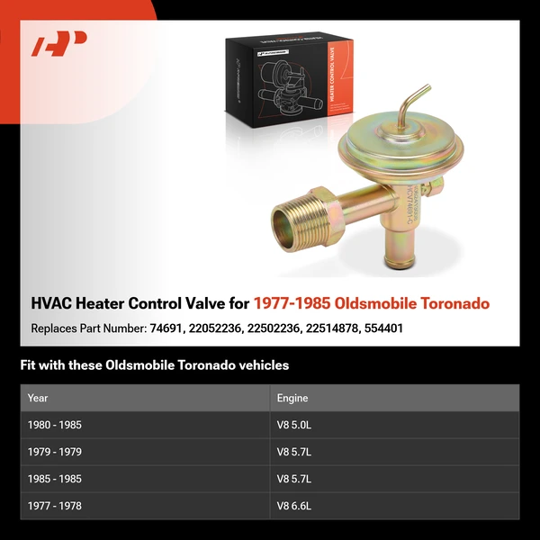 HVAC Heater Control Valve for 1977-1985 Oldsmobile Toronado