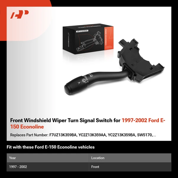 Front Windshield Wiper Turn Signal Switch for 1997-2002 Ford E-150 Econoline