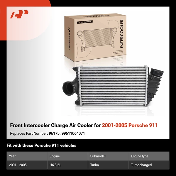 Front Intercooler Charge Air Cooler for 2001-2005 Porsche 911