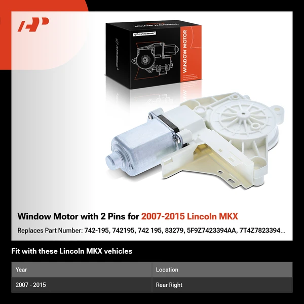 Window Motor with 2 Pins for 2007-2015 Lincoln MKX