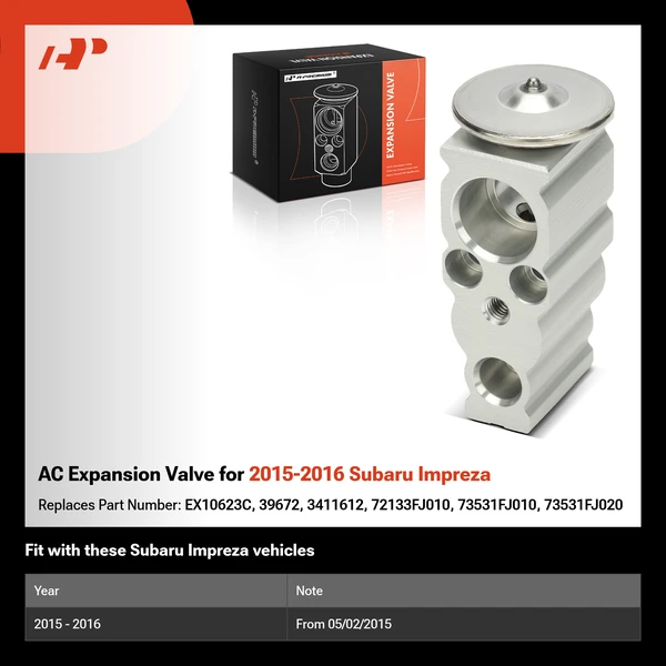 AC Expansion Valve for 2015-2016 Subaru Impreza