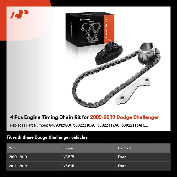 4 Pcs Engine Timing Chain Kit for 2009-2019 Dodge Challenger