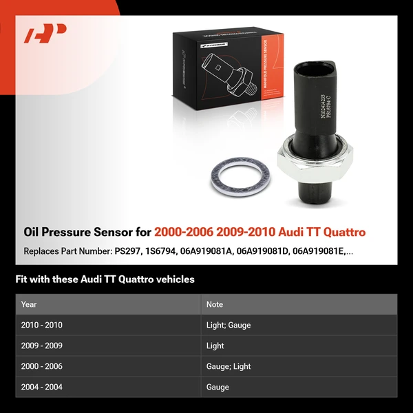 Oil Pressure Sensor for 2000-2006 2009-2010 Audi TT Quattro