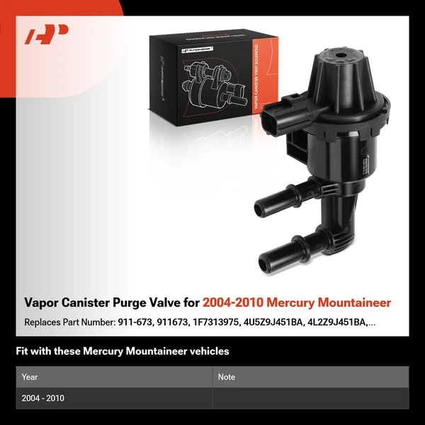 Vapor Canister Purge Valve for 2004-2010 Mercury Mountaineer