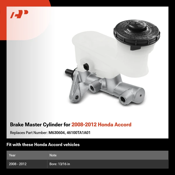 Brake Master Cylinder for 2008-2012 Honda Accord