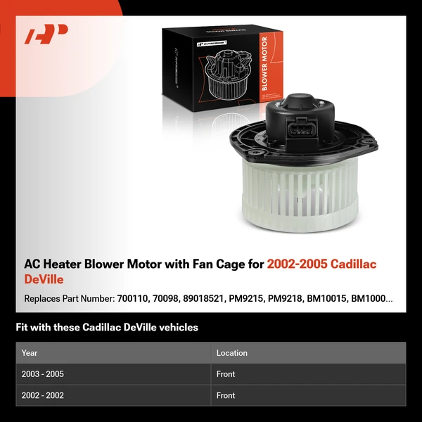 AC Heater Blower Motor with Fan Cage for 2002-2005 Cadillac DeVille