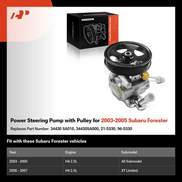 Power Steering Pump with Pulley for 2003-2005 Subaru Forester