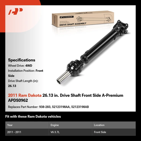 2011 Ram Dakota 26.13 in. Drive Shaft Front Side A-Premium APDS0962