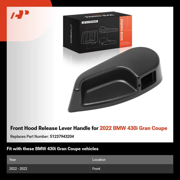 Front Hood Release Lever Handle for 2022 BMW 430i Gran Coupe