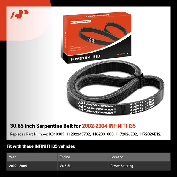 30.65 inch Serpentine Belt for 2002-2004 INFINITI I35