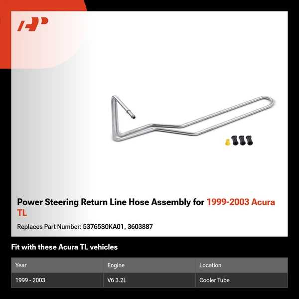 Power Steering Return Line Hose Assembly for 1999-2003 Acura TL