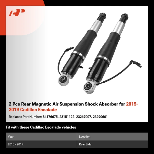 2 Pcs Rear Magnetic Air Suspension Shock Absorber for 2015-2019 Cadillac Escalade