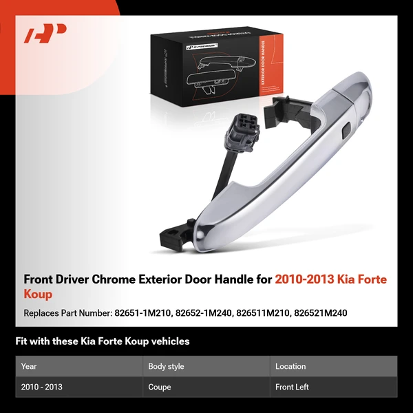 Front Driver Chrome Exterior Door Handle for 2010-2013 Kia Forte Koup