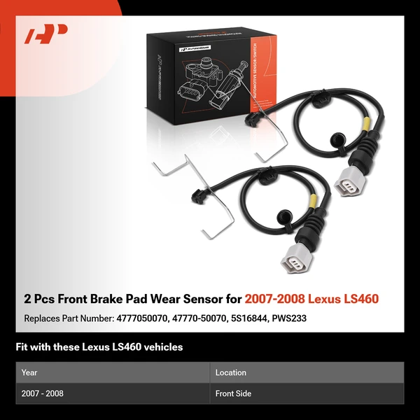 2 Pcs Front Brake Pad Wear Sensor for 2007-2008 Lexus LS460