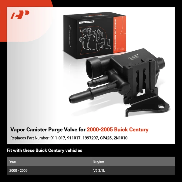 Vapor Canister Purge Valve for 2000-2005 Buick Century