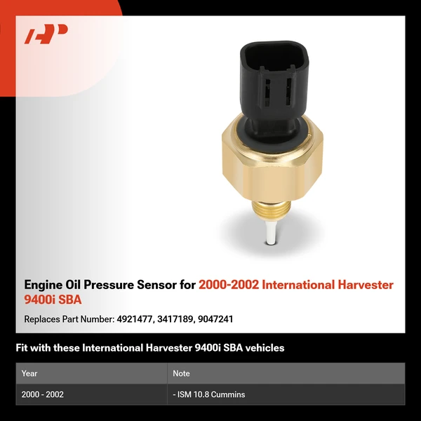 Engine Oil Pressure Sensor for 2000-2002 International Harvester 9400i SBA