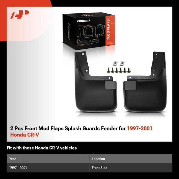 2 Pcs Front Mud Flaps Splash Guards Fender for 1997-2001 Honda CR-V