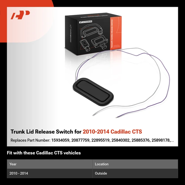 Trunk Lid Release Switch for 2010-2014 Cadillac CTS