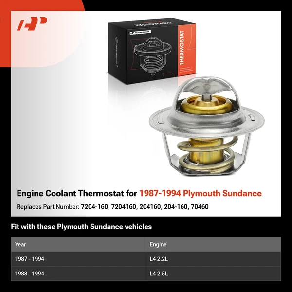 Engine Coolant Thermostat for 1987-1994 Plymouth Sundance