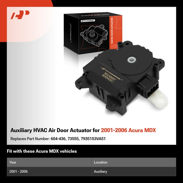 Auxiliary HVAC Air Door Actuator for 2001-2006 Acura MDX