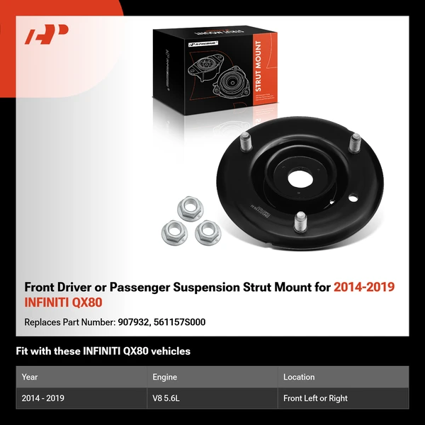 Front Driver or Passenger Suspension Strut Mount for 2014-2019 INFINITI QX80