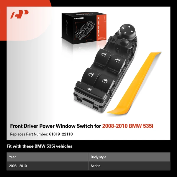 Front Driver Power Window Switch for 2008-2010 BMW 535i