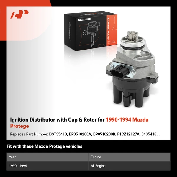 Ignition Distributor with Cap & Rotor for 1990-1994 Mazda Protege