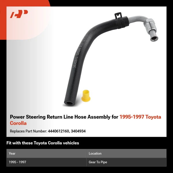 Power Steering Return Line Hose Assembly for 1995-1997 Toyota Corolla