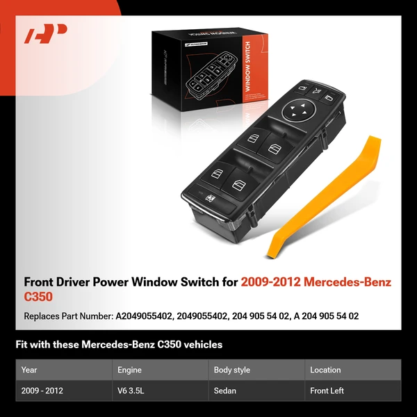 Front Driver Power Window Switch for 2009-2012 Mercedes-Benz C350