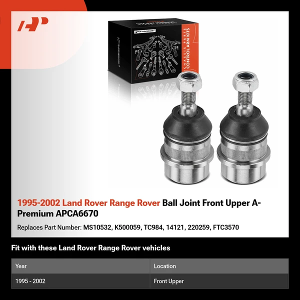 1995-2002 Land Rover Range Rover Ball Joint Front Upper A-Premium APCA6670