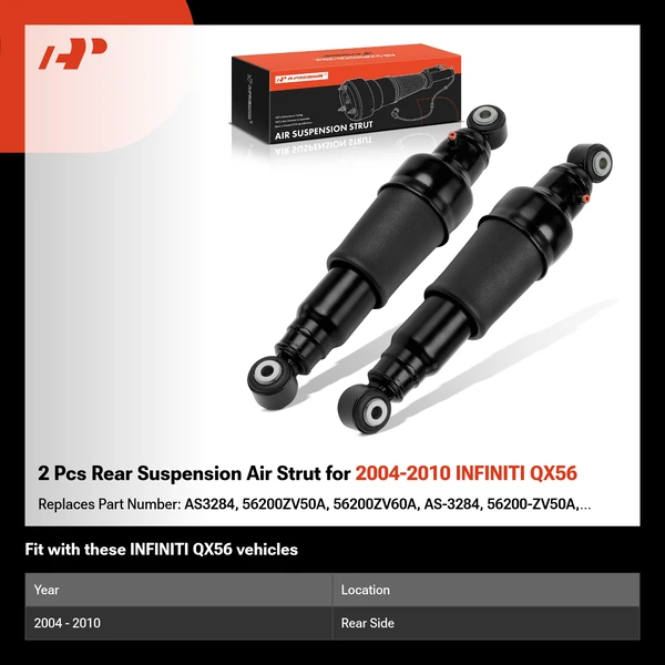 2 Pcs Rear Suspension Air Strut for 2004-2010 INFINITI QX56