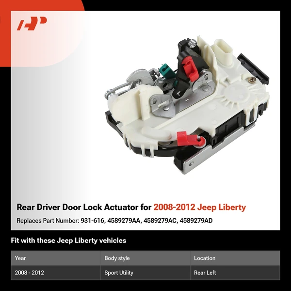 Rear Driver Door Lock Actuator for 2008-2012 Jeep Liberty