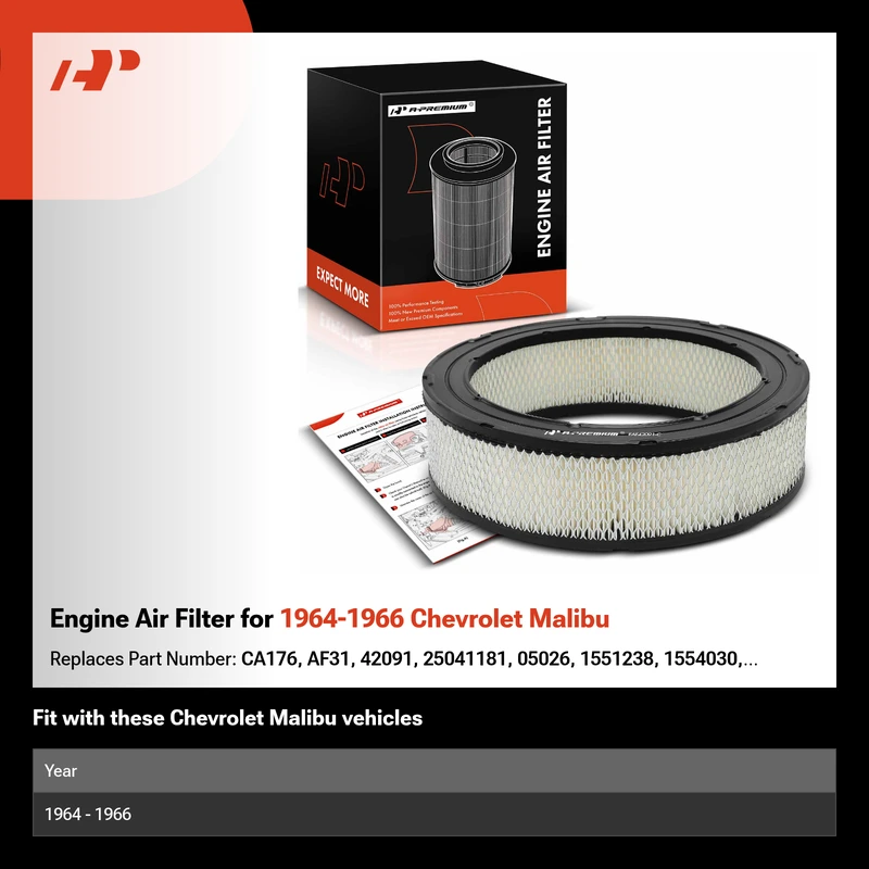 Engine Air Filter for 1964-1966 Chevrolet Malibu