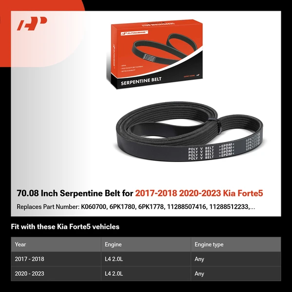 70.08 Inch Serpentine Belt for 2017-2018 2020-2023 Kia Forte5