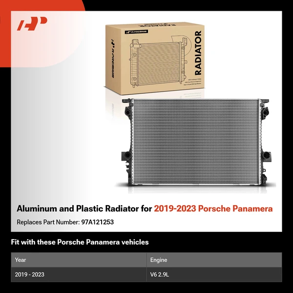 Aluminum and Plastic Radiator for 2019-2023 Porsche Panamera