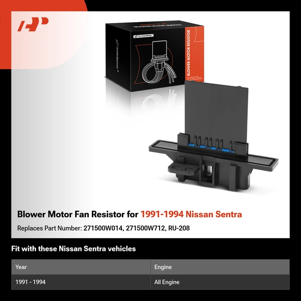 Blower Motor Fan Resistor for 1991-1994 Nissan Sentra