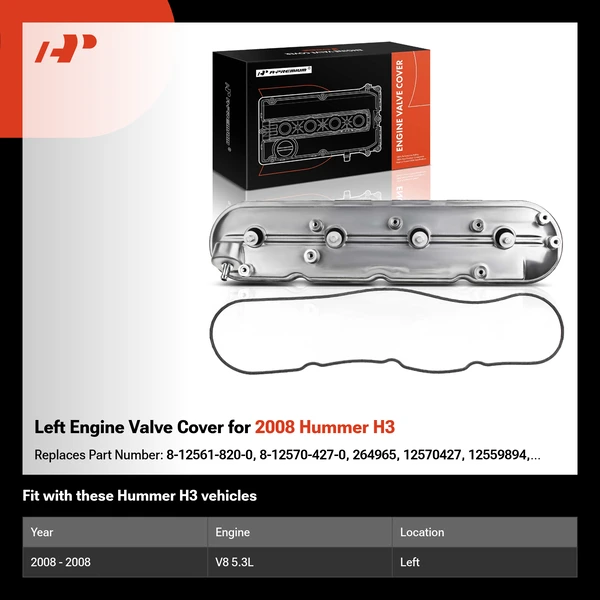 Left Engine Valve Cover for 2008 Hummer H3