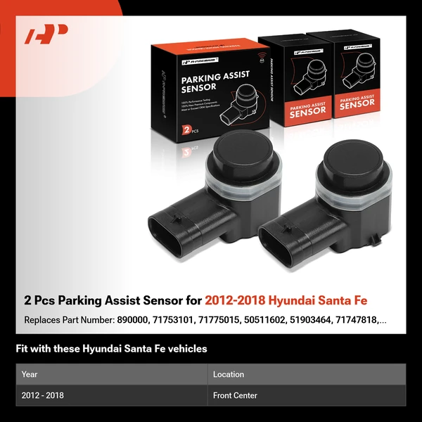 2 Pcs Parking Assist Sensor for 2012-2018 Hyundai Santa Fe