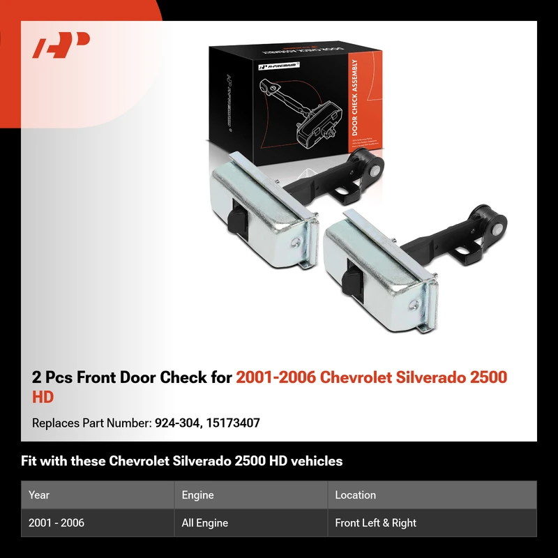 2 Pcs Front Door Check for 2001-2006 Chevrolet Silverado 2500 HD